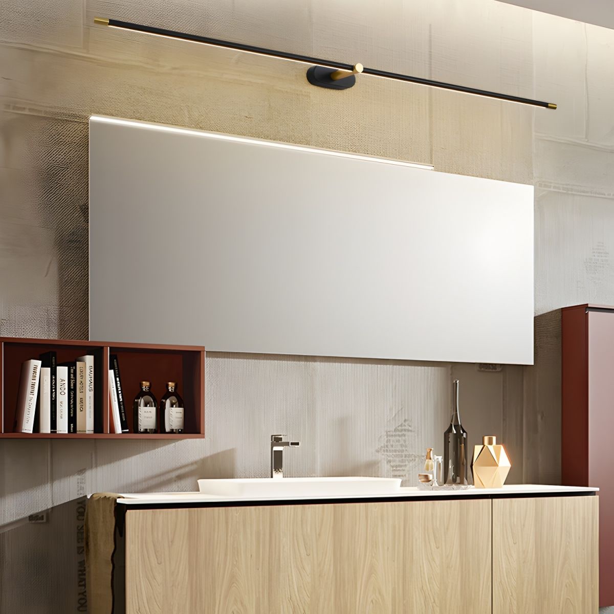 Bathroom Vanity Light Fixtures with Integrated LED Mirror Lighting Bar - Image 17