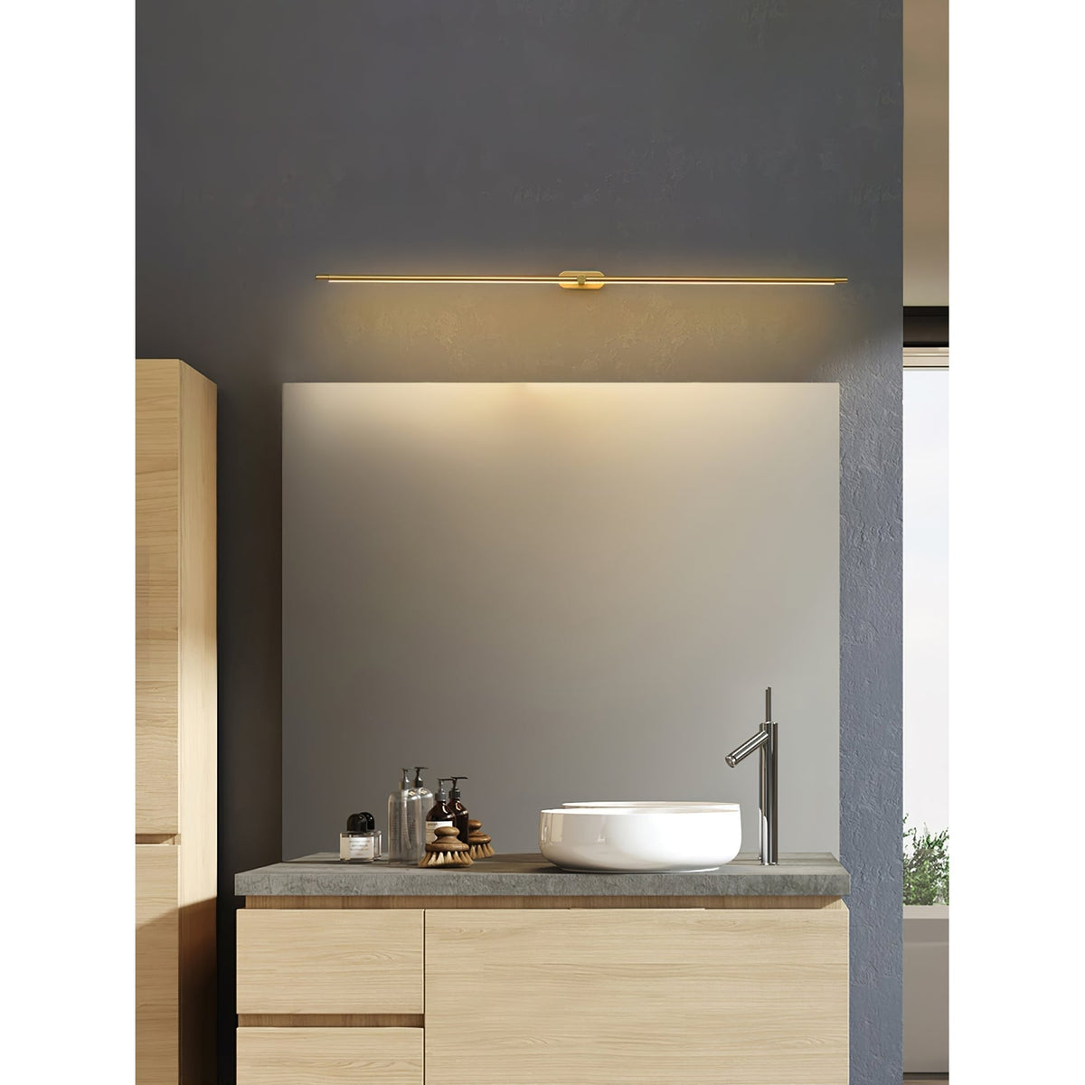 Bathroom Vanity Light Fixtures with Integrated LED Mirror Lighting Bar - Image 28