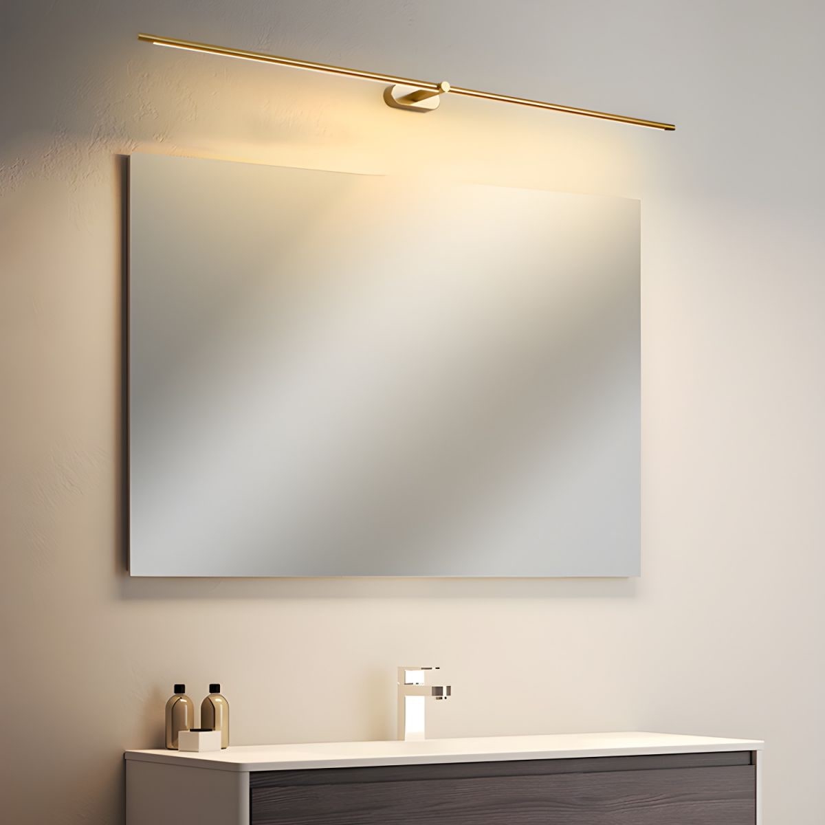 Bathroom Vanity Light Fixtures with Integrated LED Mirror Lighting Bar - Image 4