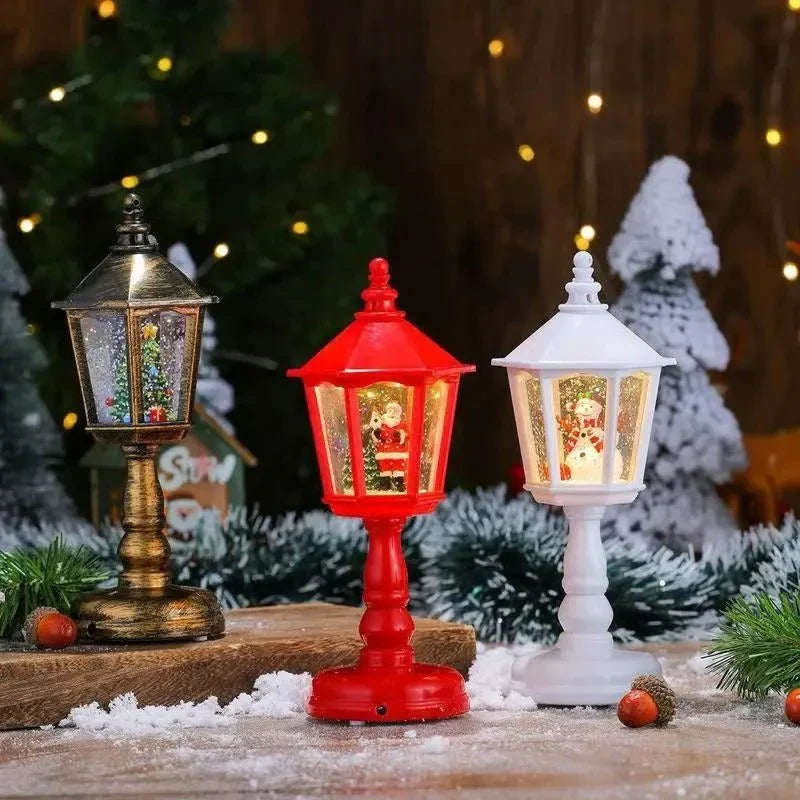 Battery Operated Snow Globe Lantern with Musical Christmas Decoration and Swirling LED Light - Image 2