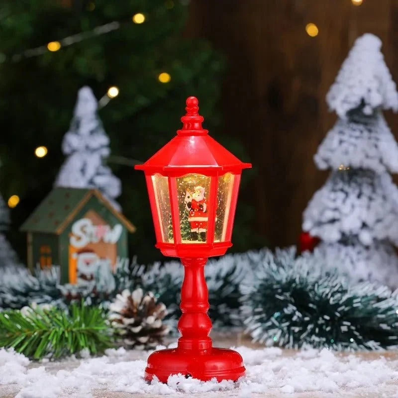 Battery Operated Snow Globe Lantern with Musical Christmas Decoration and Swirling LED Light - Image 6