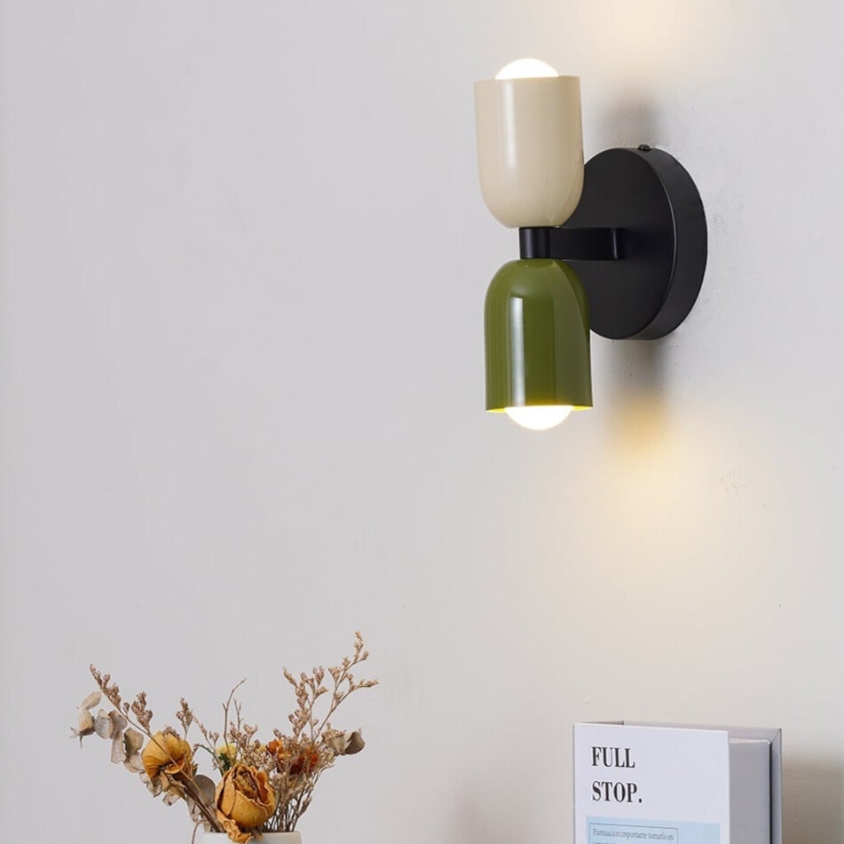 Battery Wall Sconce with Dual Capsule Shades Wireless Operation and Mid Century Modern Design - Image 2