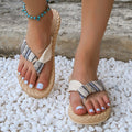 Beatrice | Sandali Infradito Estivi Ortopedici Donna Corda Beige