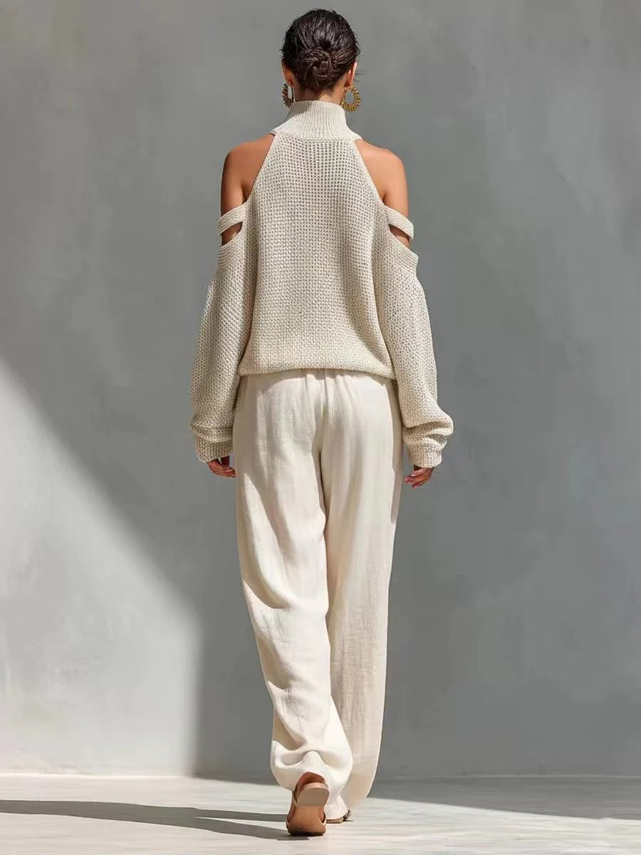 Beatrice | Set Donna Maglia Spalle Scoperte e Pantalone