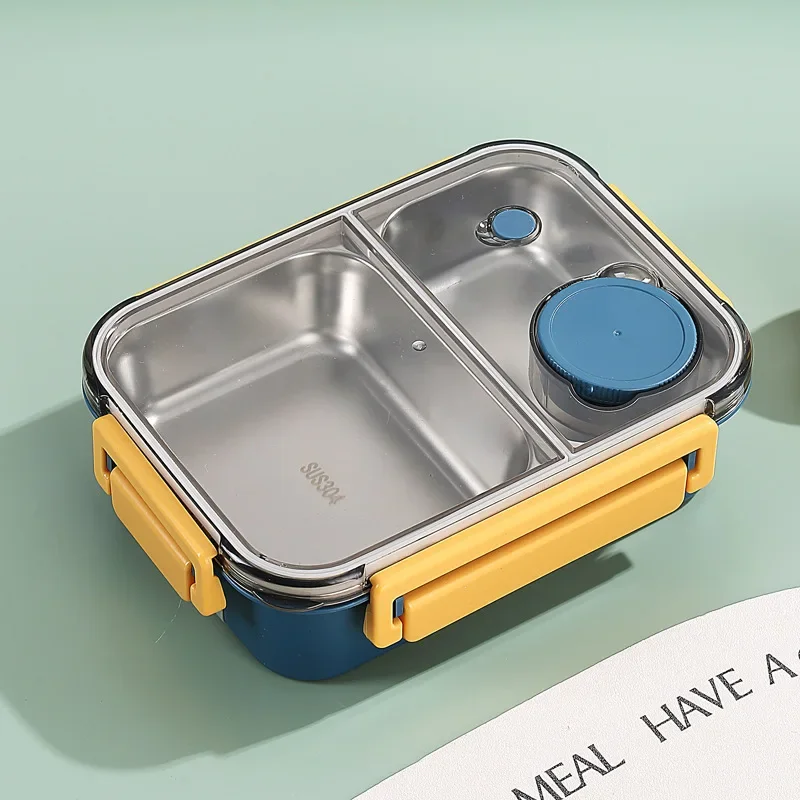 Bento Lunch Box Stainless Steel with Three Compartments and Leak-Proof Lid - Image 10