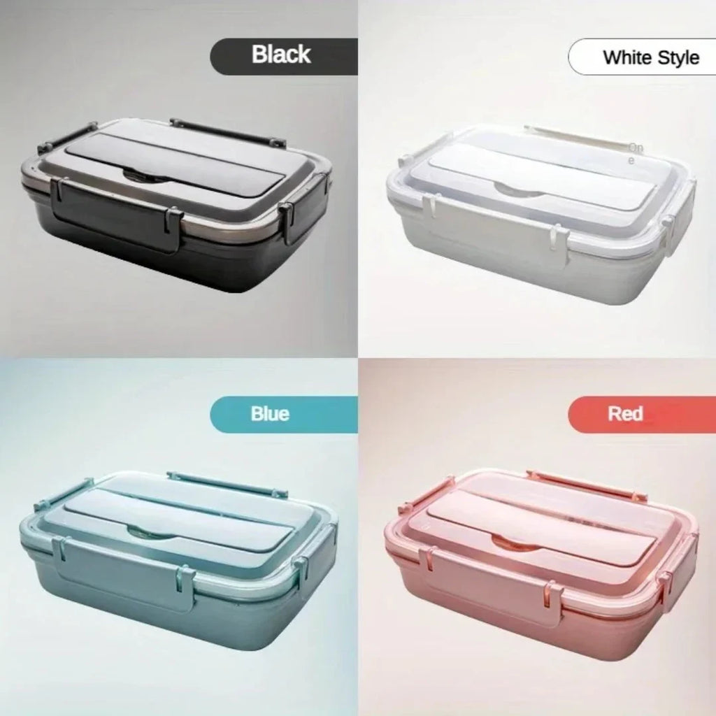 Bento Lunch Box with Stainless Steel Compartments and Airtight Lid with Phone Stand - Image 7