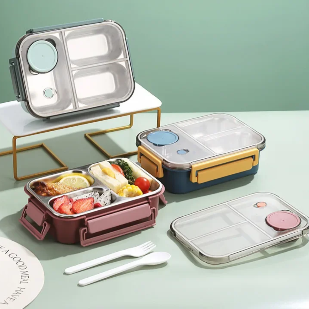 Bento Lunch Box with Stainless Steel Compartments Leakproof Seal and Portable Design - Image 11