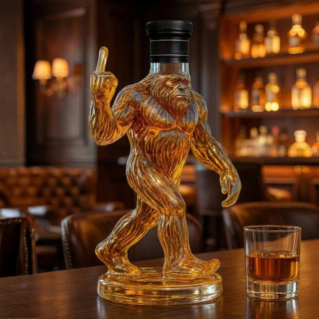 Bigfoot Whiskey Decanter with Glass Stopper and Novelty Muscular Design - Image 1