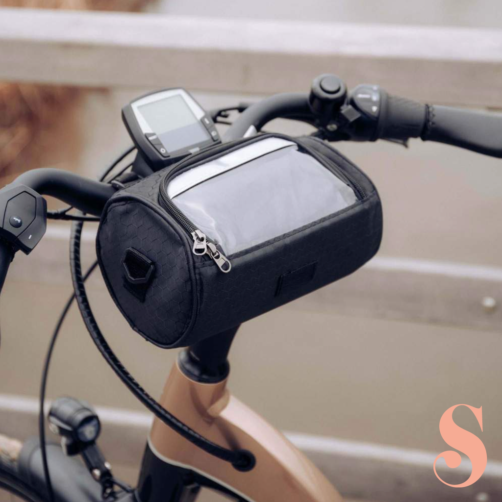 Bike Handlebar Bag with Clear Touchscreen Phone Pocket and Velcro Strap Mount - Image 1