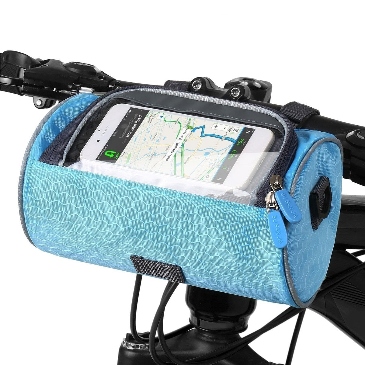 Bike Handlebar Bag with Clear Touchscreen Phone Pocket and Velcro Strap Mount - Image 10