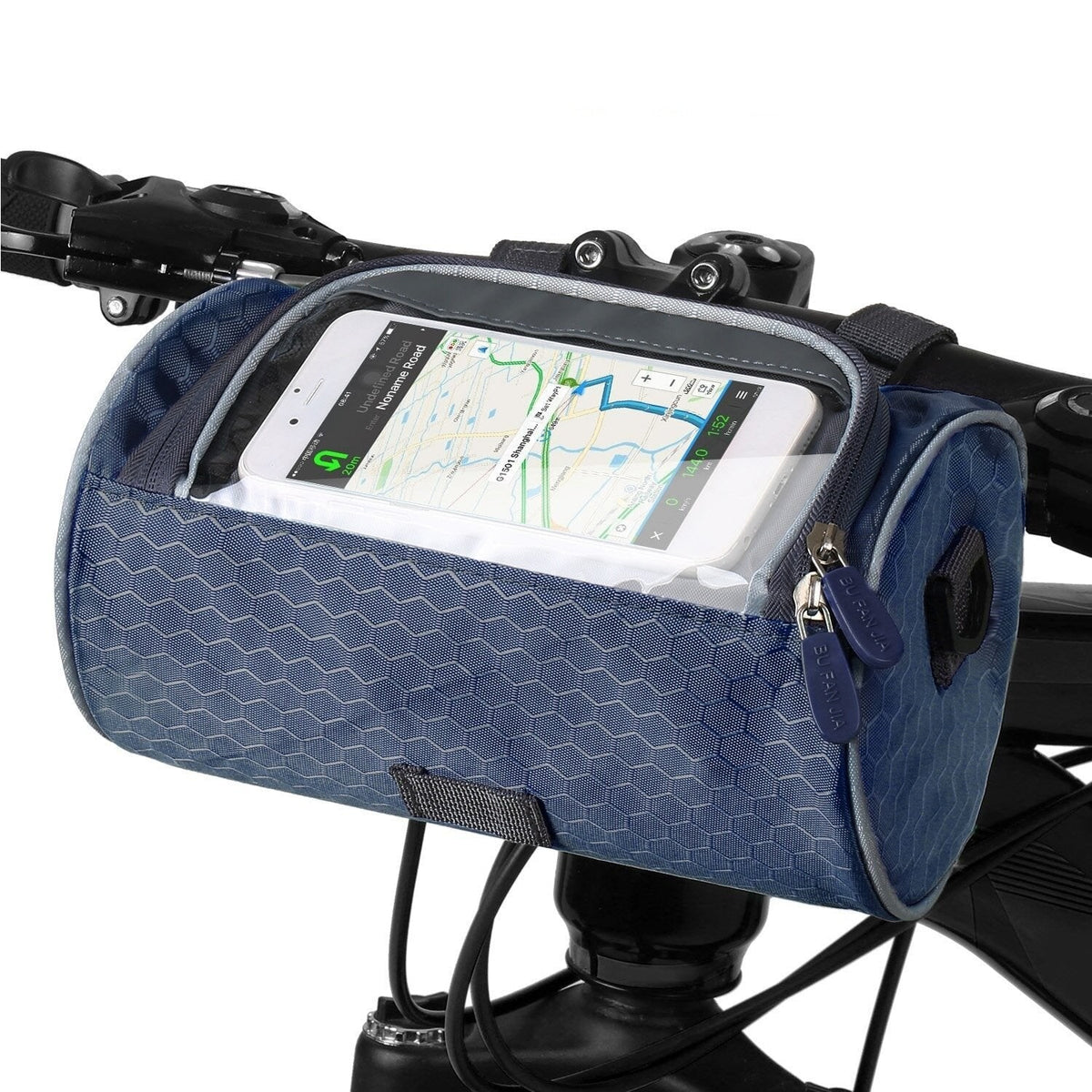 Bike Handlebar Bag with Clear Touchscreen Phone Pocket and Velcro Strap Mount - Image 11