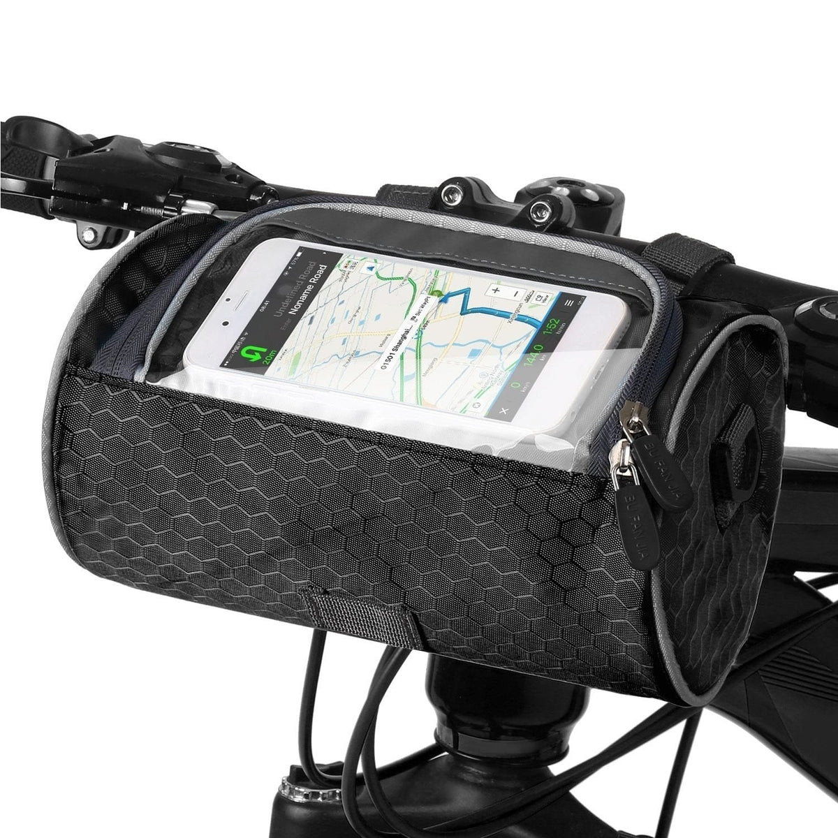 Bike Handlebar Bag with Clear Touchscreen Phone Pocket and Velcro Strap Mount - Image 12
