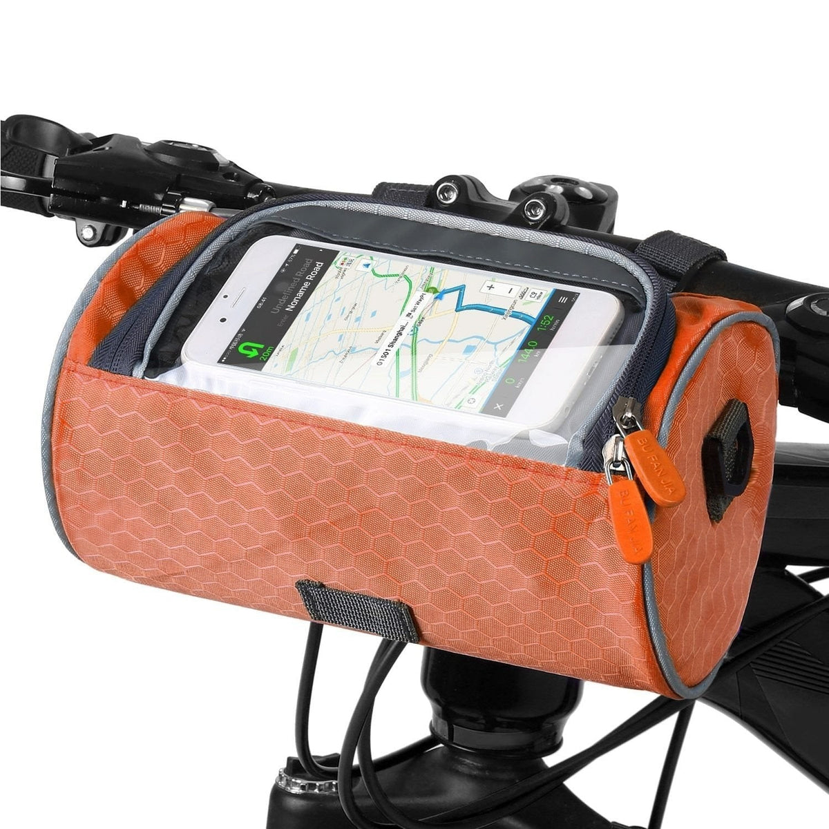 Bike Handlebar Bag with Clear Touchscreen Phone Pocket and Velcro Strap Mount - Image 13