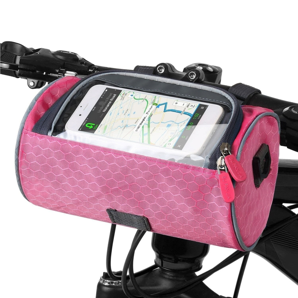 Bike Handlebar Bag with Clear Touchscreen Phone Pocket and Velcro Strap Mount - Image 14