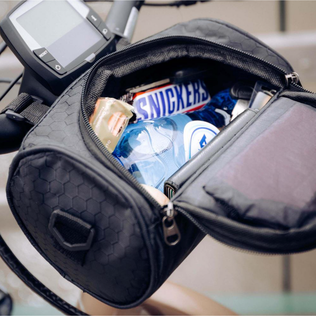Bike Handlebar Bag with Clear Touchscreen Phone Pocket and Velcro Strap Mount - Image 2