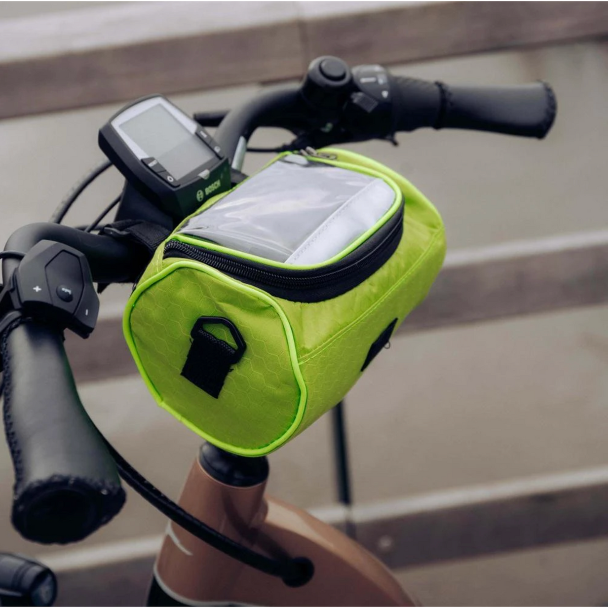 Bike Handlebar Bag with Clear Touchscreen Phone Pocket and Velcro Strap Mount - Image 3