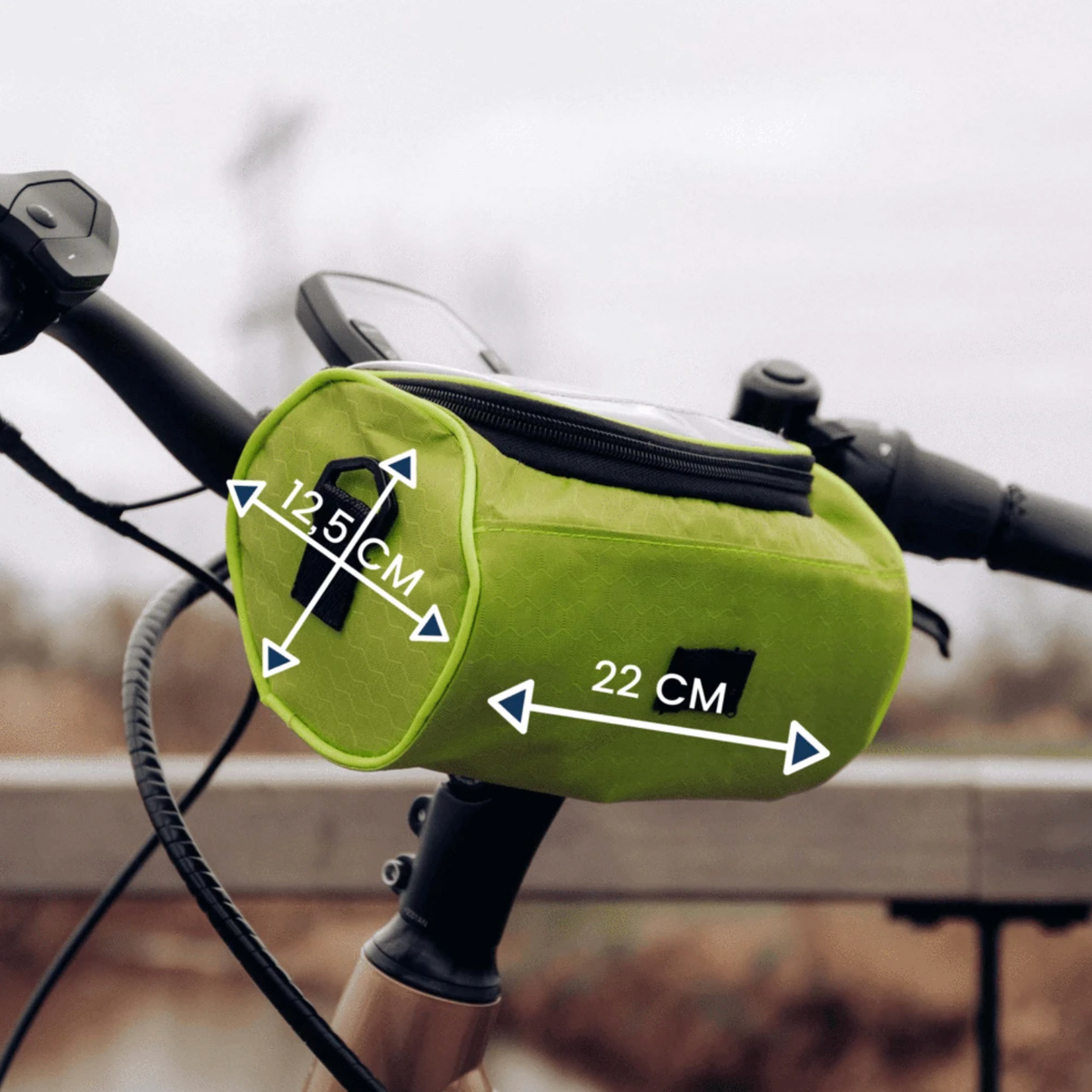 Bike Handlebar Bag with Clear Touchscreen Phone Pocket and Velcro Strap Mount - Image 8