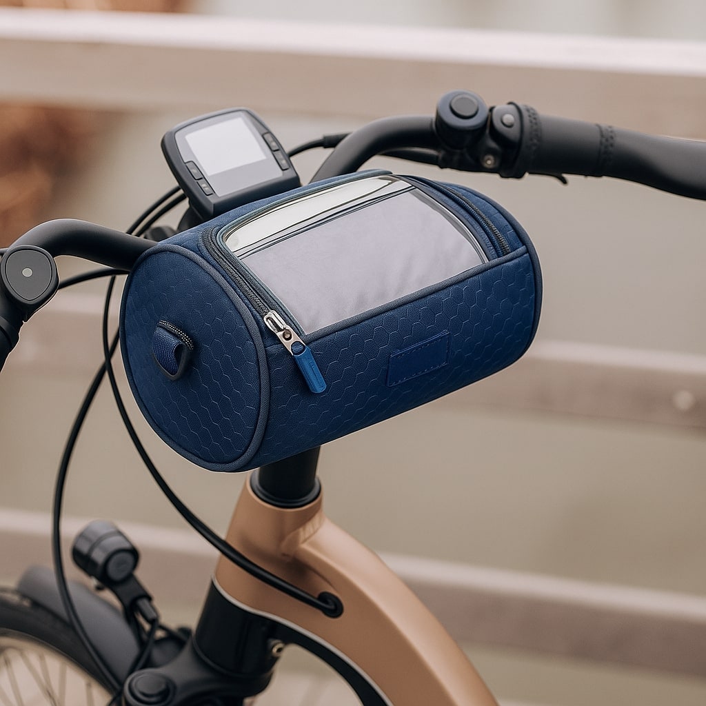 Bike Handlebar Bag with Touchscreen Phone Holder and Zippered Compartment - Image 15