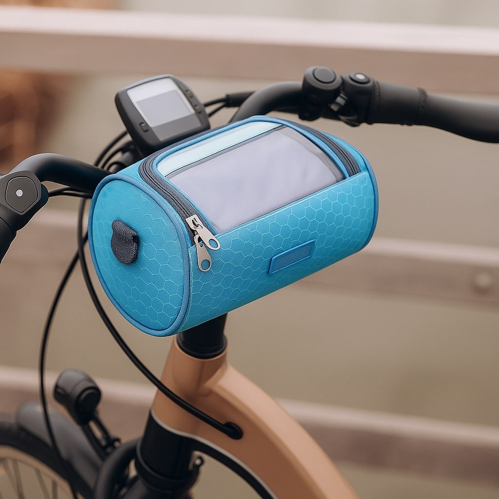 Bike Handlebar Bag with Touchscreen Phone Holder and Zippered Compartment - Image 16