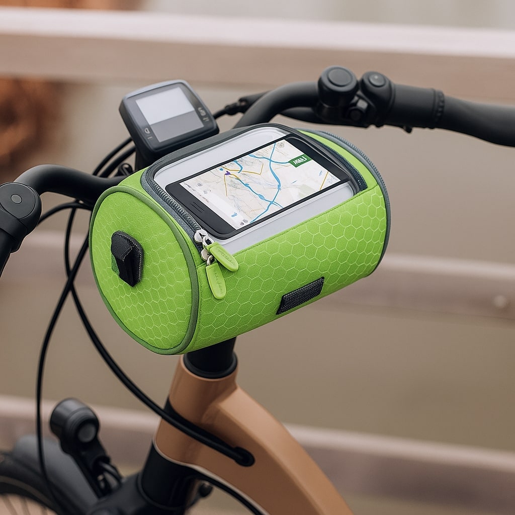 Bike Handlebar Bag with Touchscreen Phone Holder and Zippered Compartment - Image 17