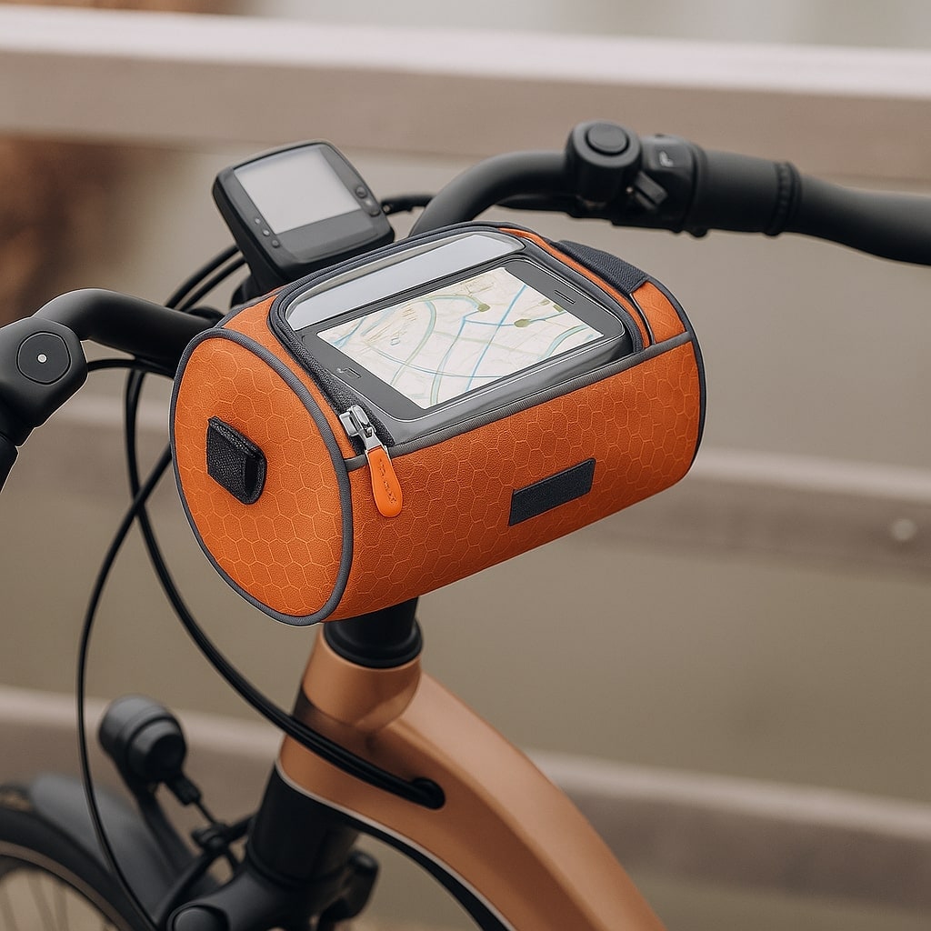 Bike Handlebar Bag with Touchscreen Phone Holder and Zippered Compartment - Image 18