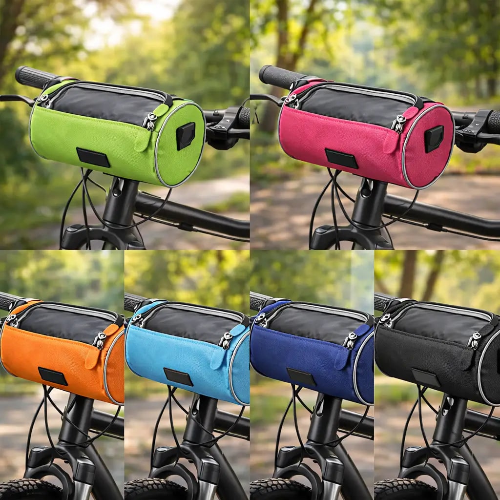 Bike Handlebar Bag with Touchscreen Phone Holder and Zippered Compartment - Image 2