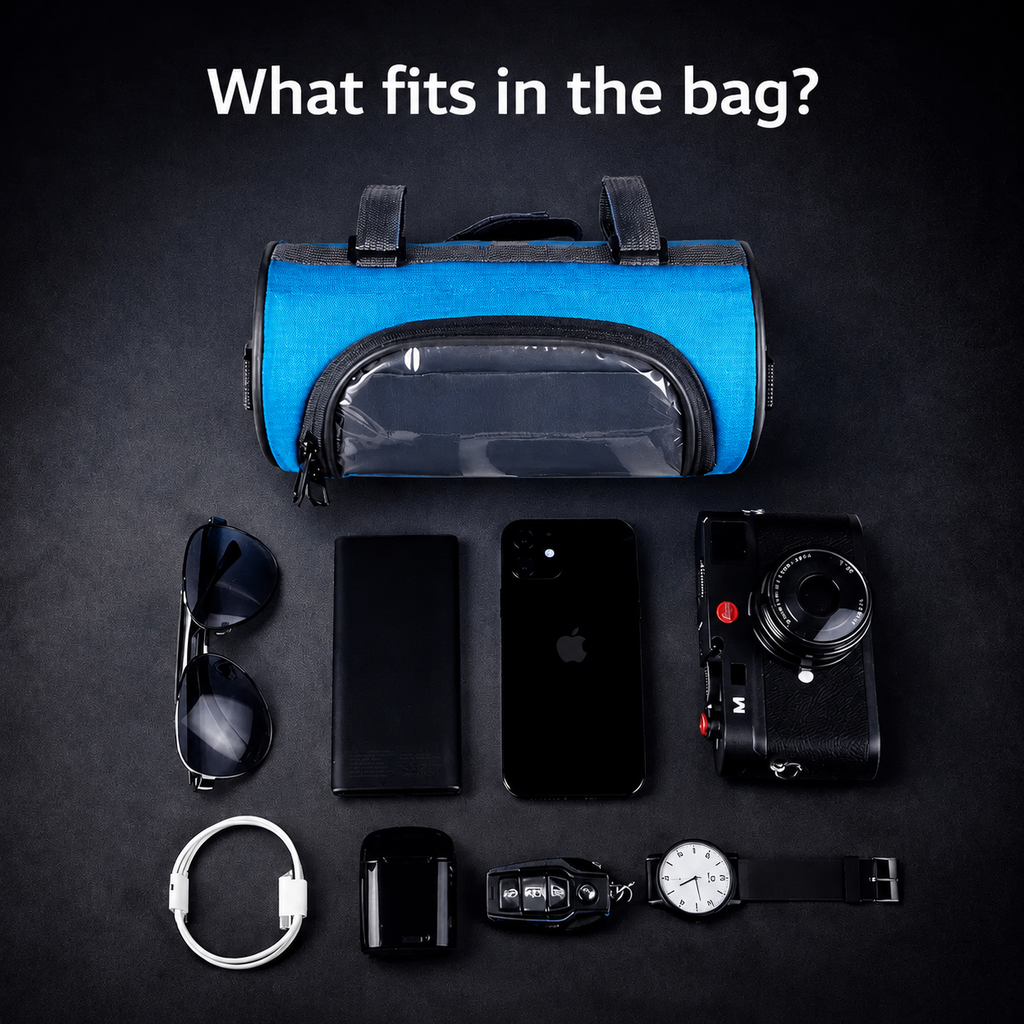 Bike Handlebar Bag with Touchscreen Phone Holder and Zippered Compartment - Image 6