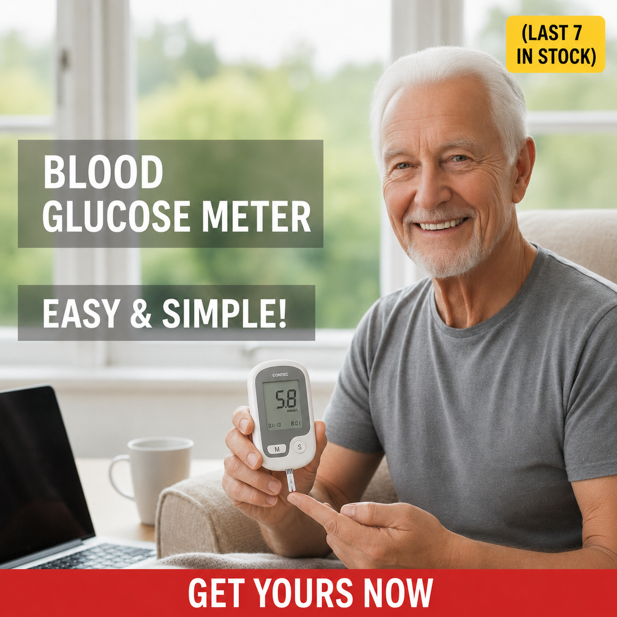 Blood Sugar Monitor with Digital Display and Portable Glucose Meter for Daily Testing - Image 5