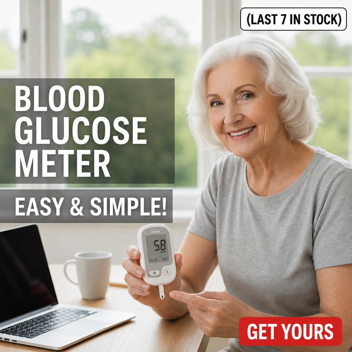 Blood Sugar Monitor with Digital Display and Portable Glucose Meter for Daily Testing - Image 7
