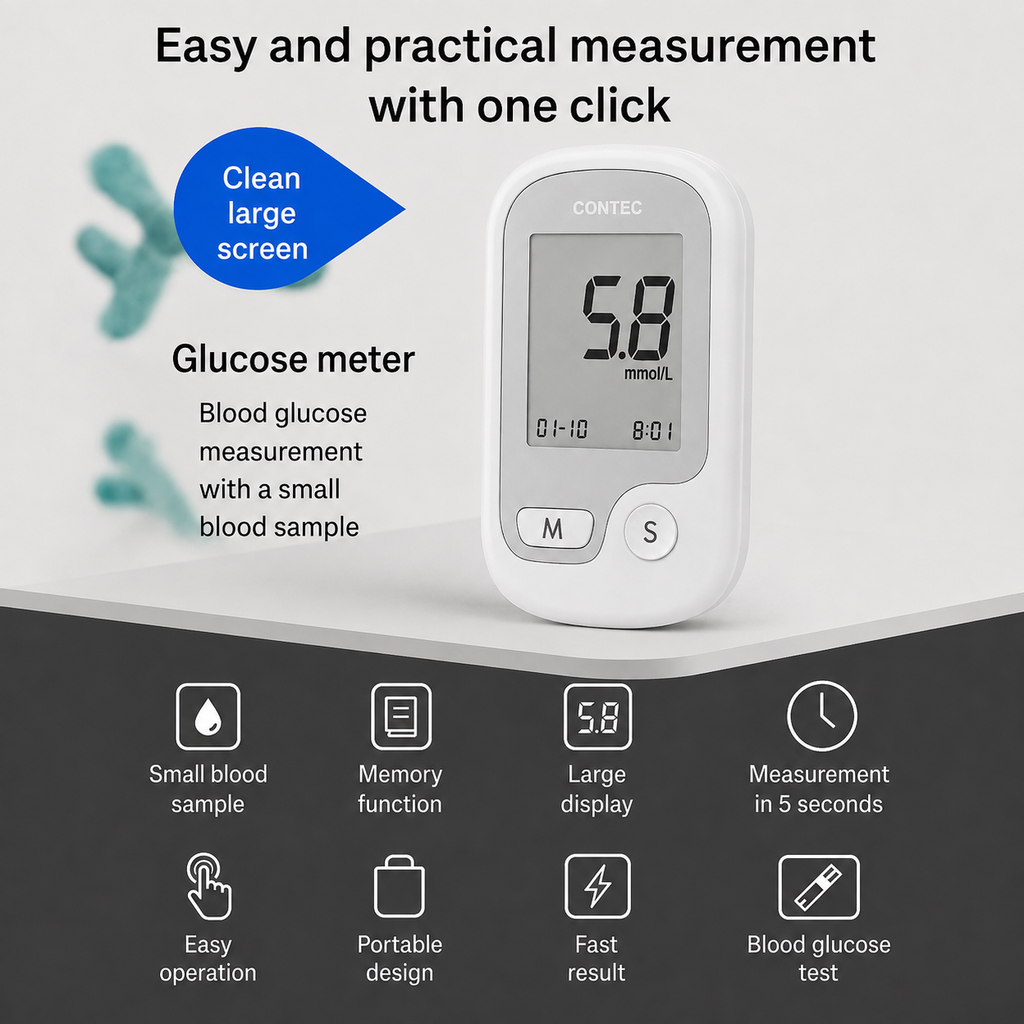 Blood Sugar Monitor with Digital Display and Portable Glucose Meter for Daily Testing - Image 8