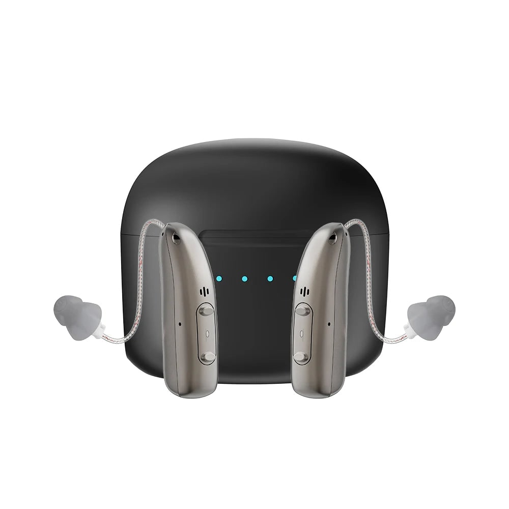 Bluetooth Hearing Aids with Noise Reduction Rechargeable Battery and Behind the Ear Design - Image 1