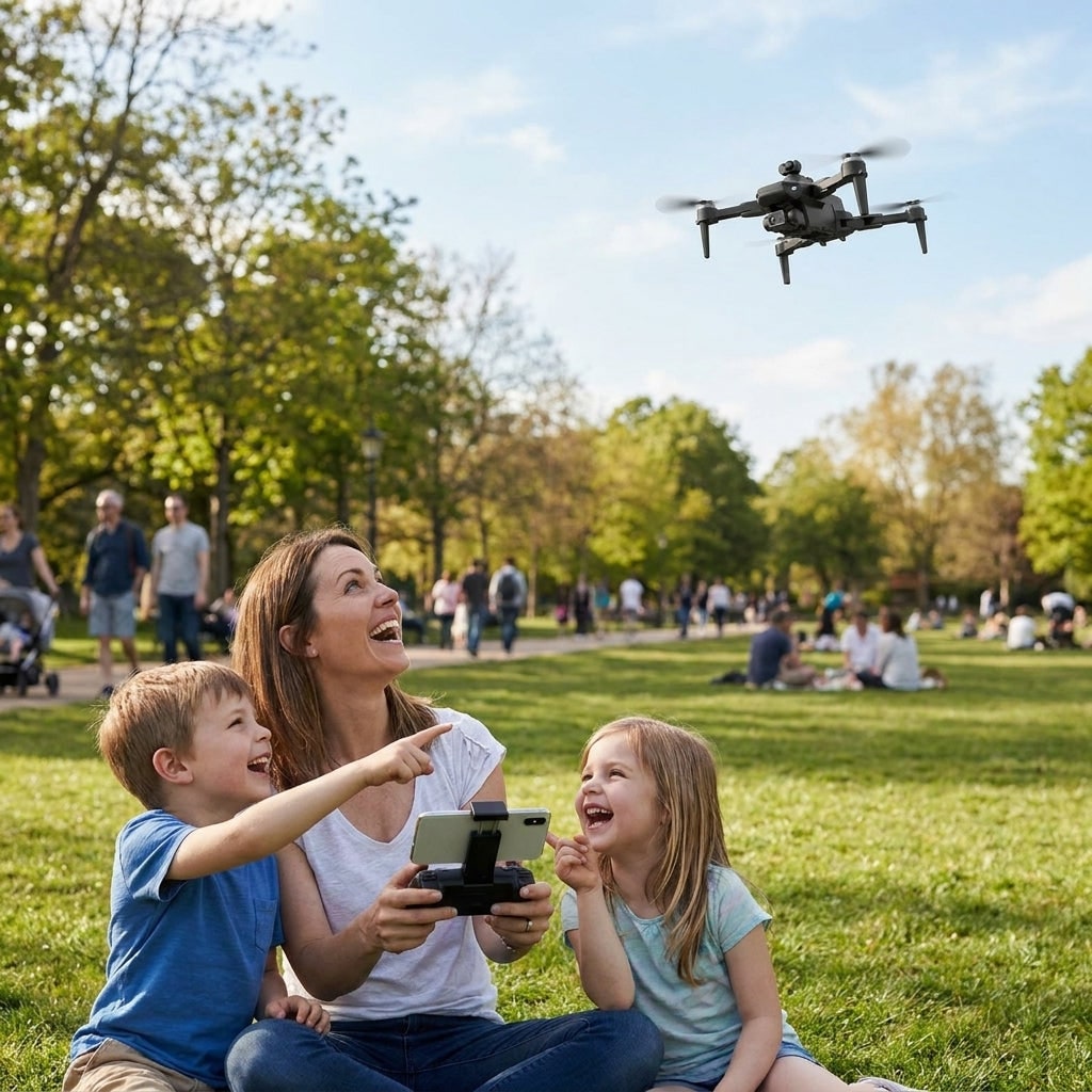 Camera Drone Quadcopter with 3-Axis Gimbal Foldable Design and Remote Controller - Image 2