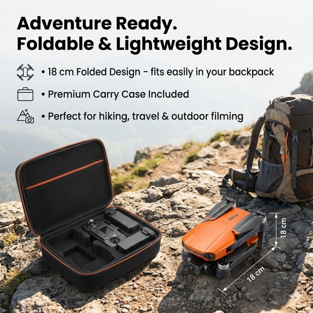 Camera Drone with Brushless Motor 3-Axis Gimbal and Foldable Design - Image 8