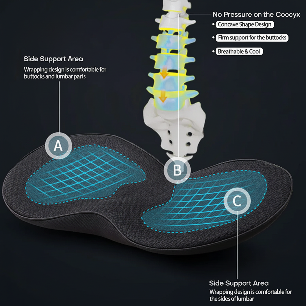 Car Seat Cushion with Ergonomic Contoured Support and Pressure Relief - Image 11