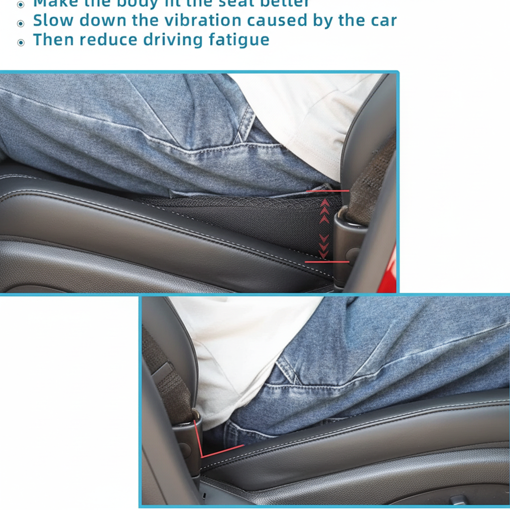 Car Seat Cushion with Ergonomic Contoured Support and Pressure Relief - Image 12