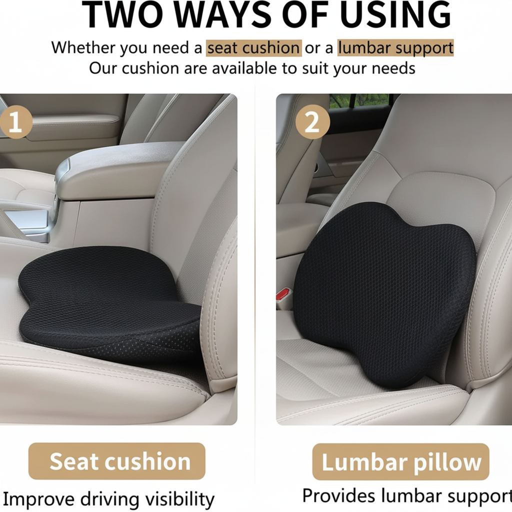 Car Seat Cushion with Ergonomic Contoured Support and Pressure Relief - Image 5
