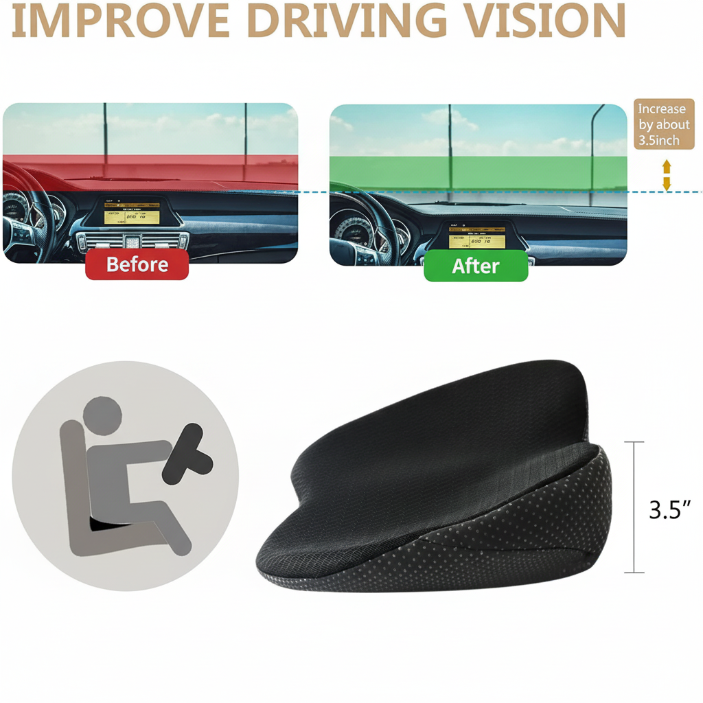 Car Seat Cushion with Ergonomic Contoured Support and Pressure Relief - Image 6