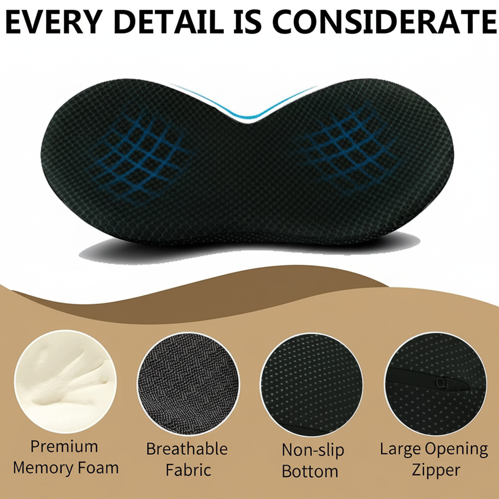 Car Seat Cushion with Ergonomic Contoured Support and Pressure Relief - Image 7