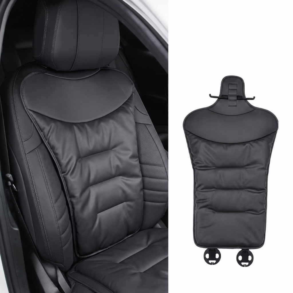 Car Seat Cushion with Lumbar Support and Ergonomic Padded Faux Leather Back - Image 3