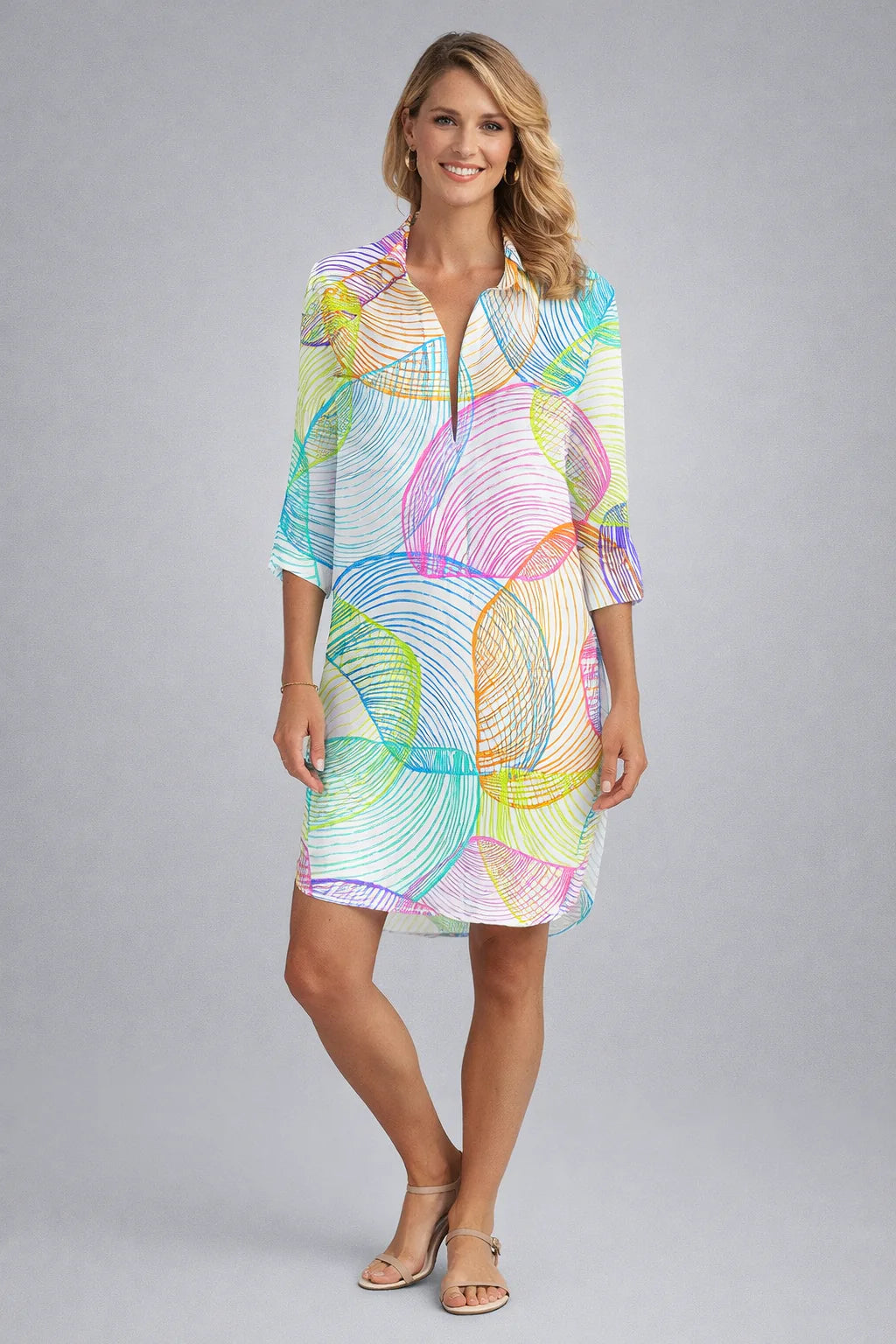Carlotta | Abito Camicia Donna Tie-Dye Multicolore