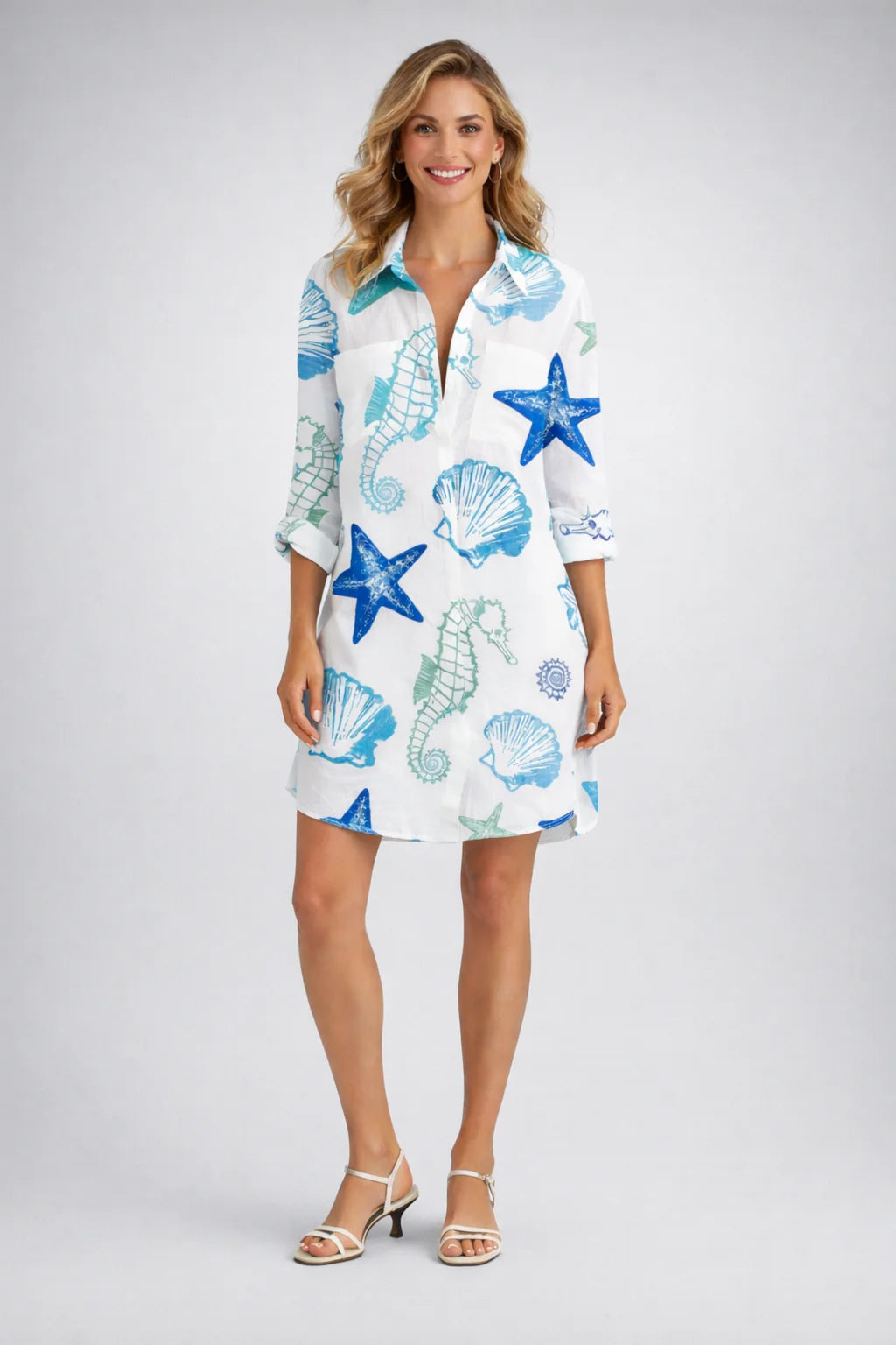 Carlotta | Abito Camicia Donna Tie-Dye Bianco