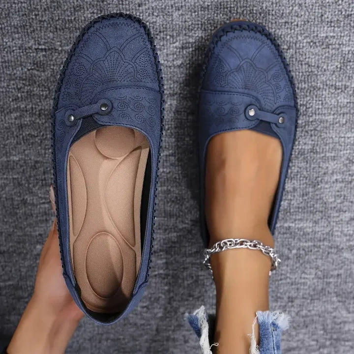 Carlotta | Ballerine Donna Morbida Pelle Blu