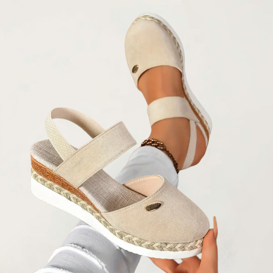 Carlotta | Sandali Donna Zeppa Espadrillas Beige