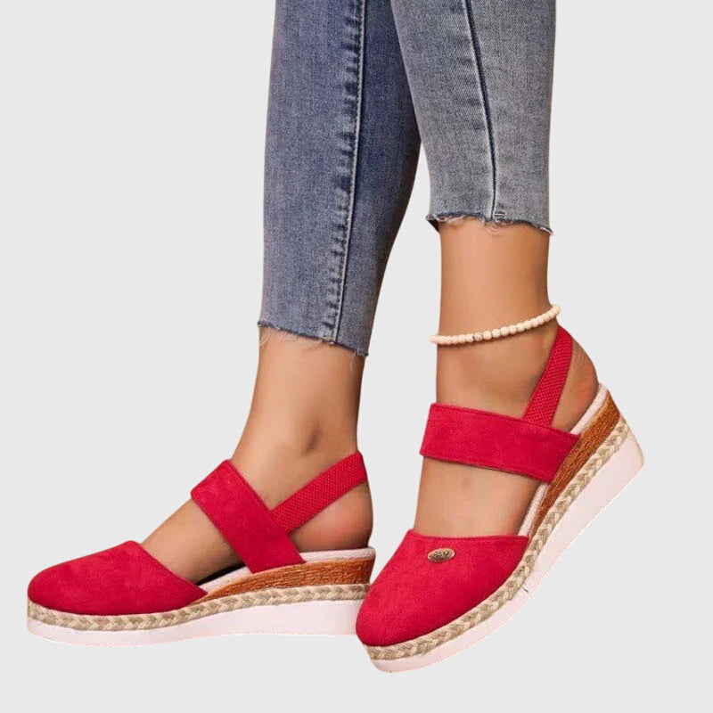 Carlotta | Sandali Donna Zeppa Espadrillas Rosso