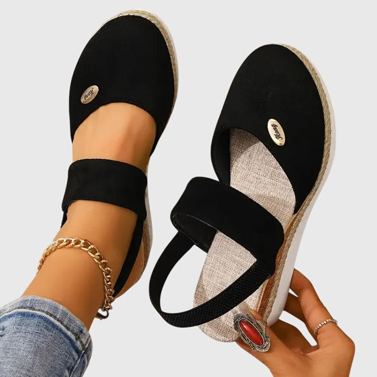 Carlotta | Sandali Donna Zeppa Espadrillas Nero