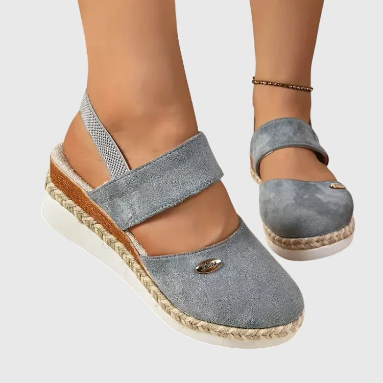 Carlotta | Sandali Donna Zeppa Espadrillas Grigio