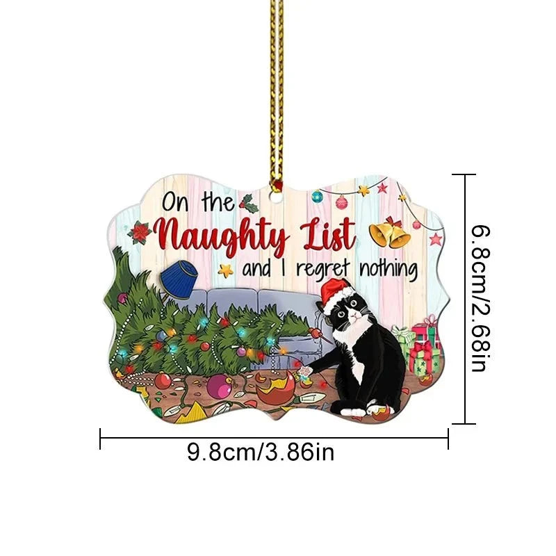 Cat Christmas Ornaments with Custom Contour Cutouts and Gold Hanging String - Image 8