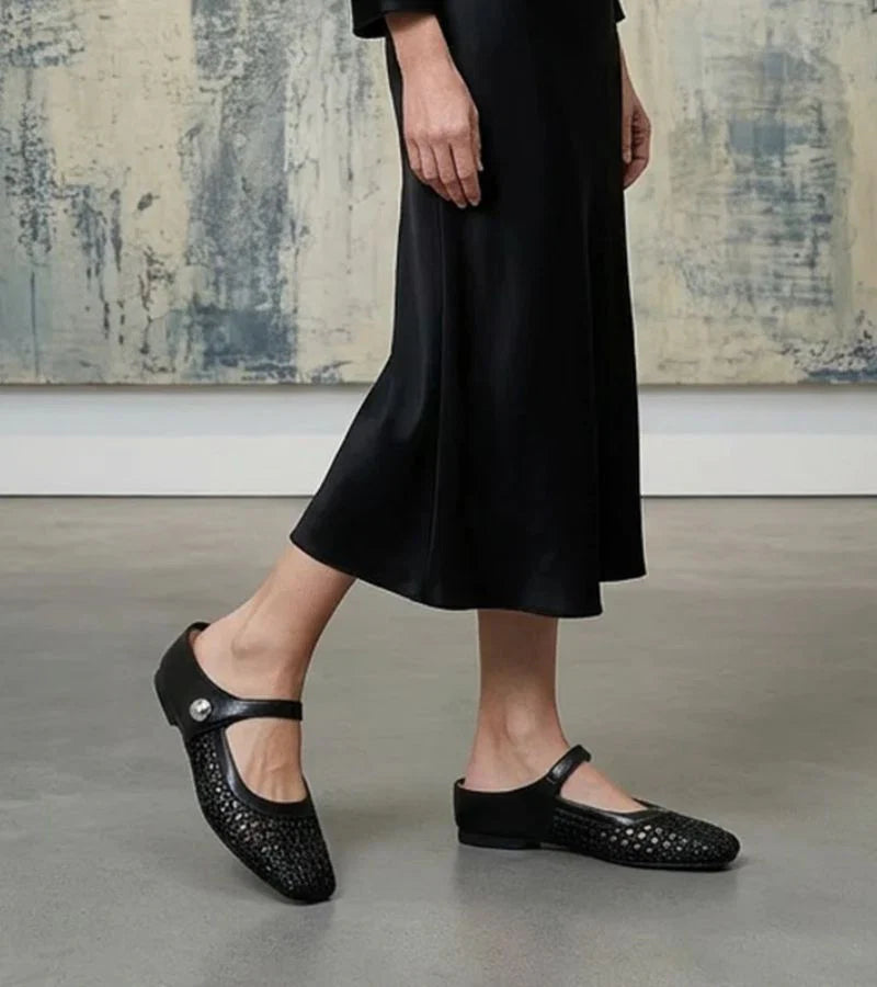 Caterina | Mules Donna Intrecciate Mary Jane Nero