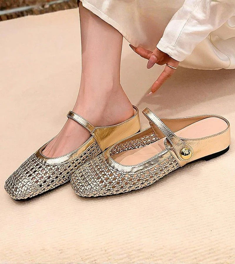 Caterina | Mules Donna Intrecciate Mary Jane Argento