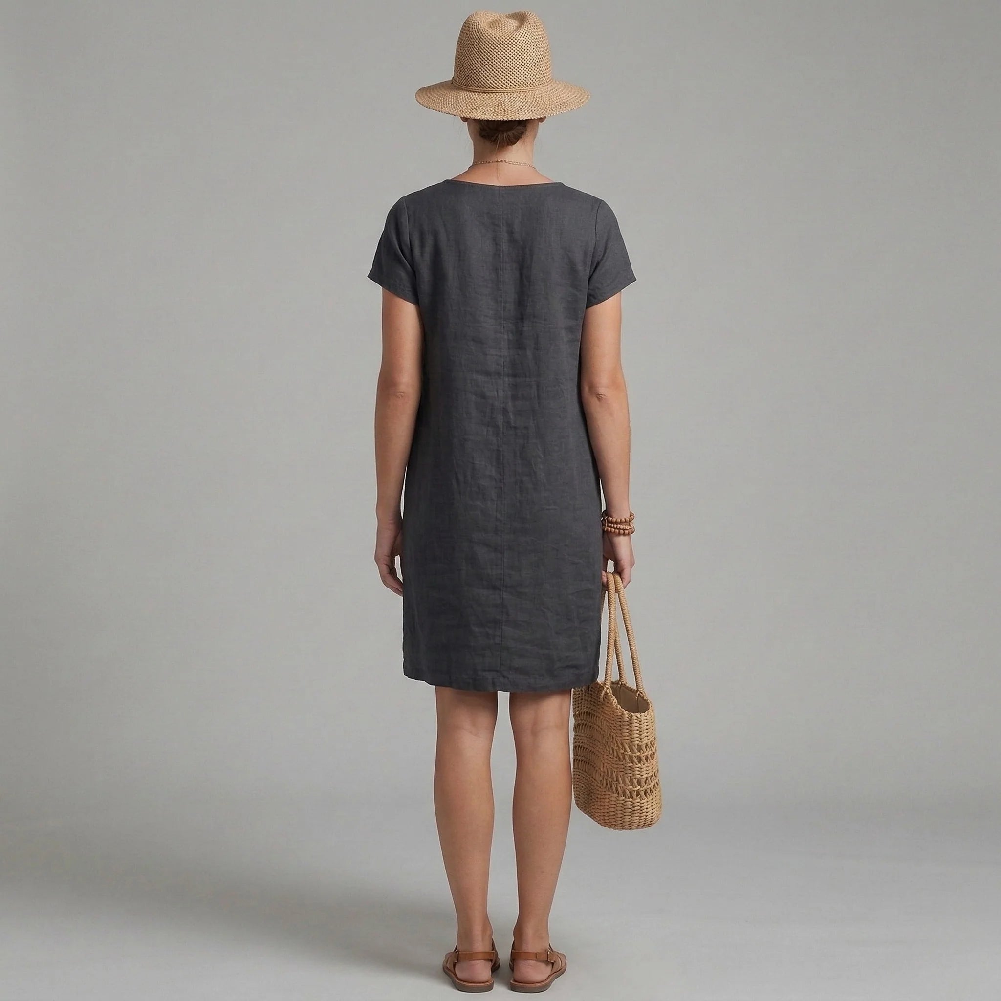 Caterina | Vestito Corto Maniche Corte Tasche
